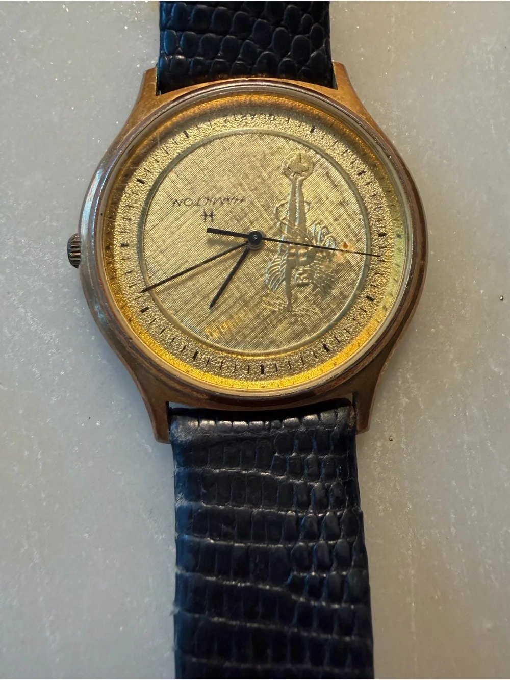 Hamilton 9812 Genuine Leather Quartz Analog Men's Watch
